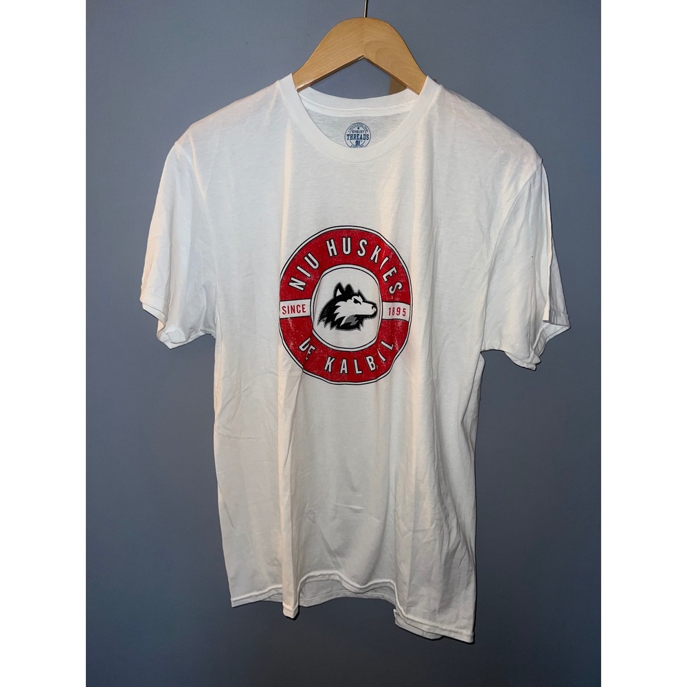 Rivalry Threads NIU Huskies DeKalb IL Graphic T-Shirt White Mens Medium NWT